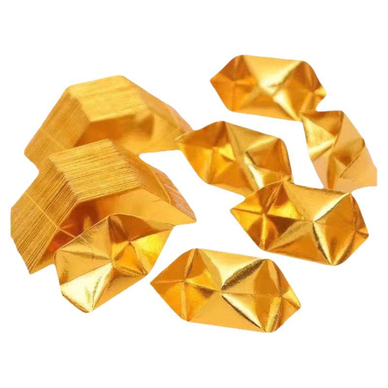 Gold and Silver Paper Funeral Supplies Buddha Machine Folded Gold Ingots 10×13 Hardcover 40k Semi-Finished Gold Grams