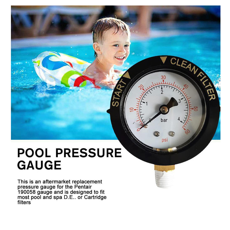 Pentair 190058 Pressure Gauge Replacement Pool Spa Valve 60psi 1/4 "NPT Bottom Mount