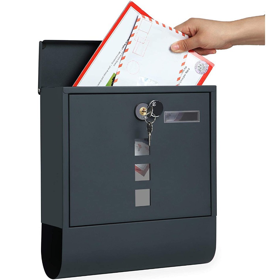 Internet Celebrity European and American Outdoor Cross-Border Wall-Mounted Copper Lockable Postal Mailbox with Observation Window Easy-To-Install Storage Letter