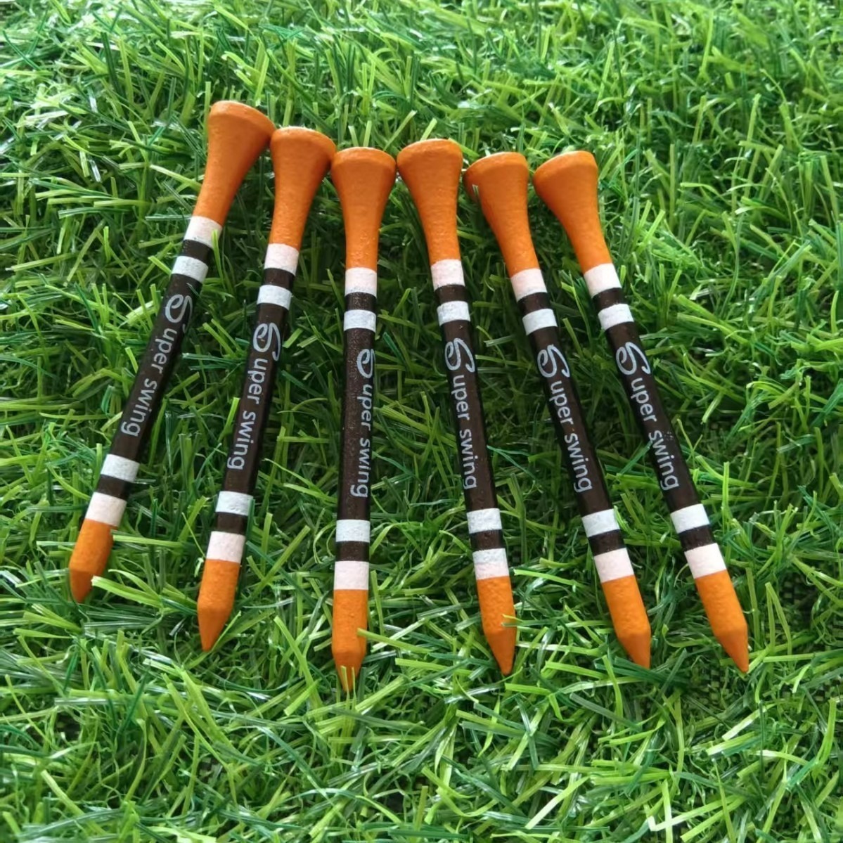 Customized Wooden Golf Spikes with Logo Golf Tee Stripesd Wooden Golf t Source Manufacturer