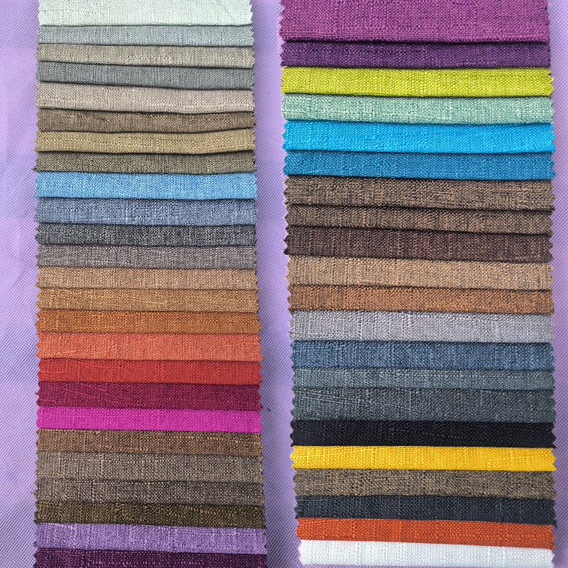 Bamboo linen fabric sofa fabric wholesale pillow cushion cloth cushion cloth solid color cloth bamboo twill linen coated film