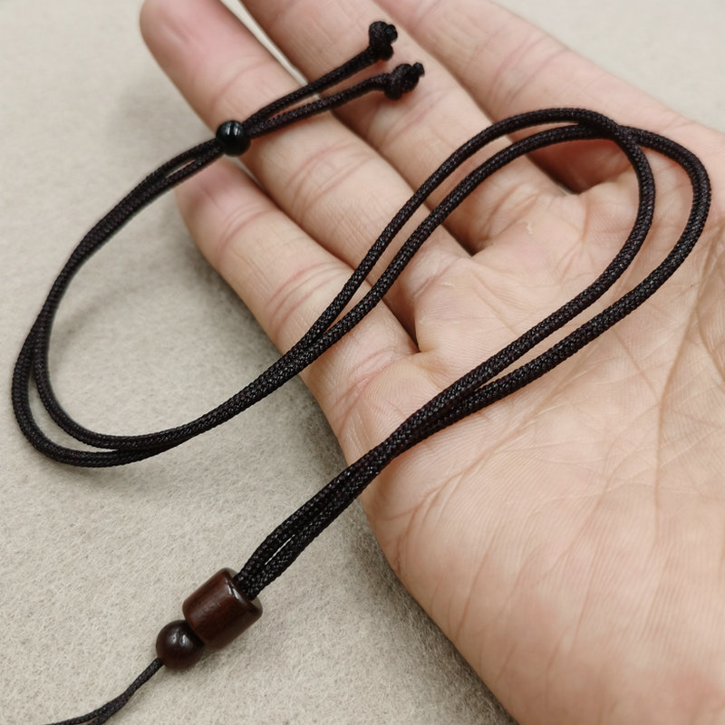Rosewood bucket necklace rope pendant rope DIY woven stretch pendant lanyard beeswax Jade jade pendant sweater chain