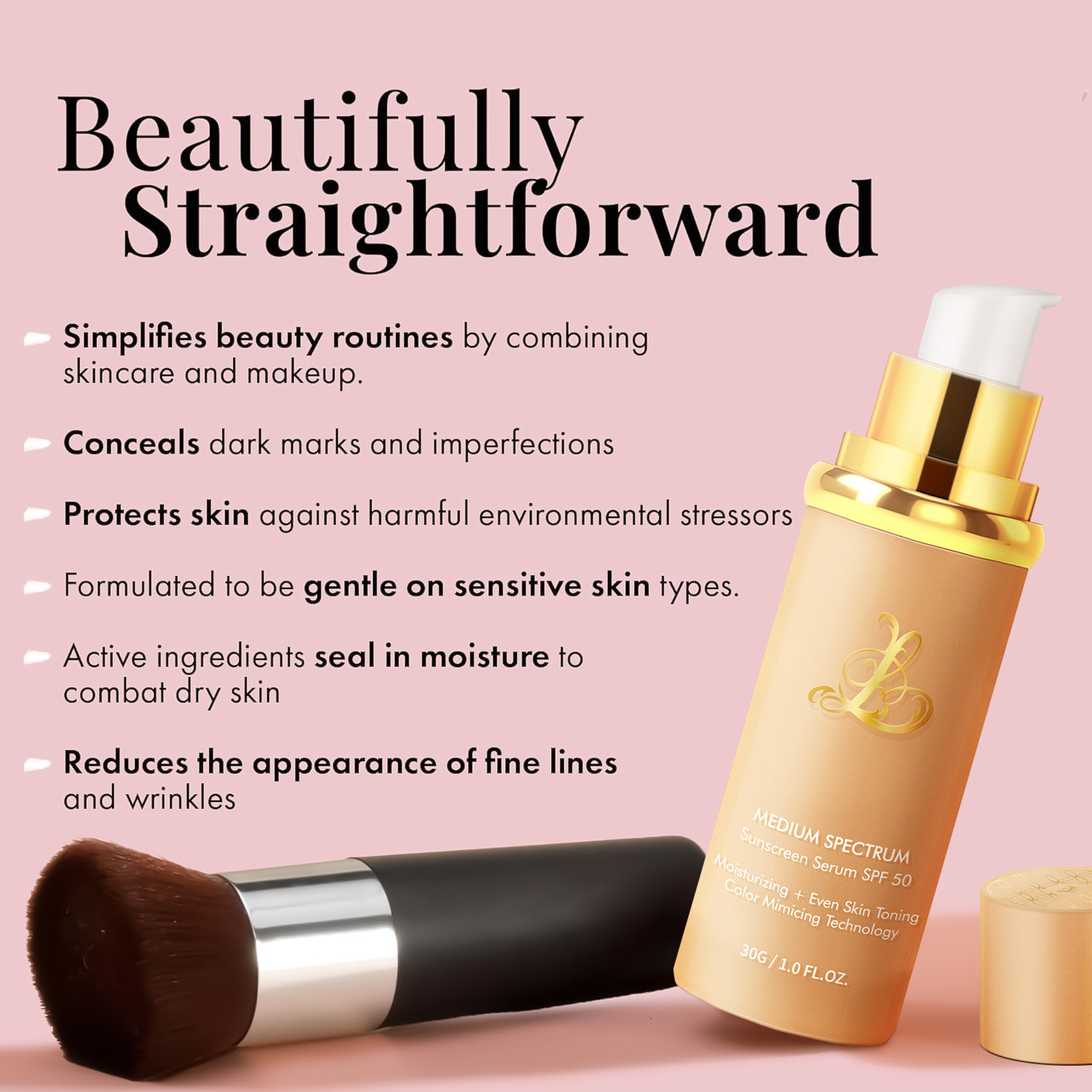 Cross-Border In-Stock 4-in-1 Color-Changing Foundation Liquid, Bionic Concealer, No Fake Whitening, No Sticking, Setting Foundation Liquid, English Packaging