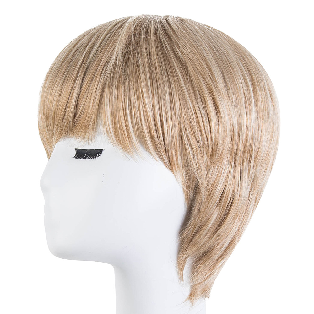 Source manufacturers fashion Chemical Fiber wig short hair full head hair hairs Blonde European and American women's wig spot wholesale