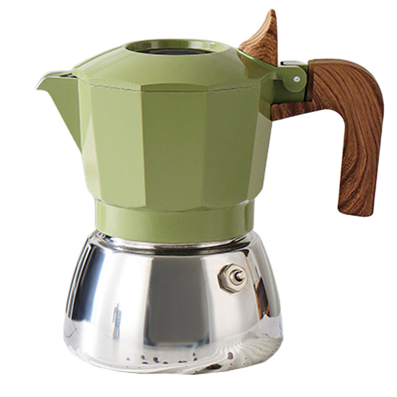 Magnetic Double-Valve Moka Pot Stainless Steel Italian-Style Induction Cooker Coffee Pot Outdoor Camping Coffee Maker Coffee Utensils