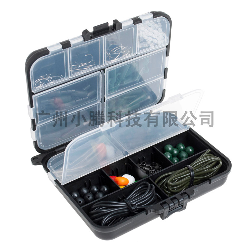 314-Piece Fishing Tackle Accessory Set Boxed Carp Fishing Tackle Shrink Tubing Corn Pellets Fish Hooks Figure-Eight Rings Combination