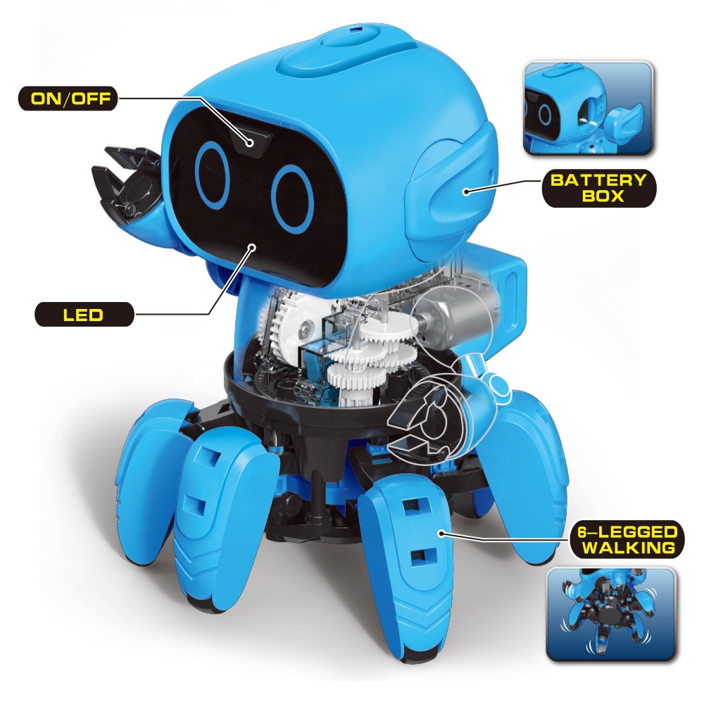 Cross-Border Assembled Electric Robot Educational Technology DIY Scientific Experiment Toy Robot Model 7-12 Years Old