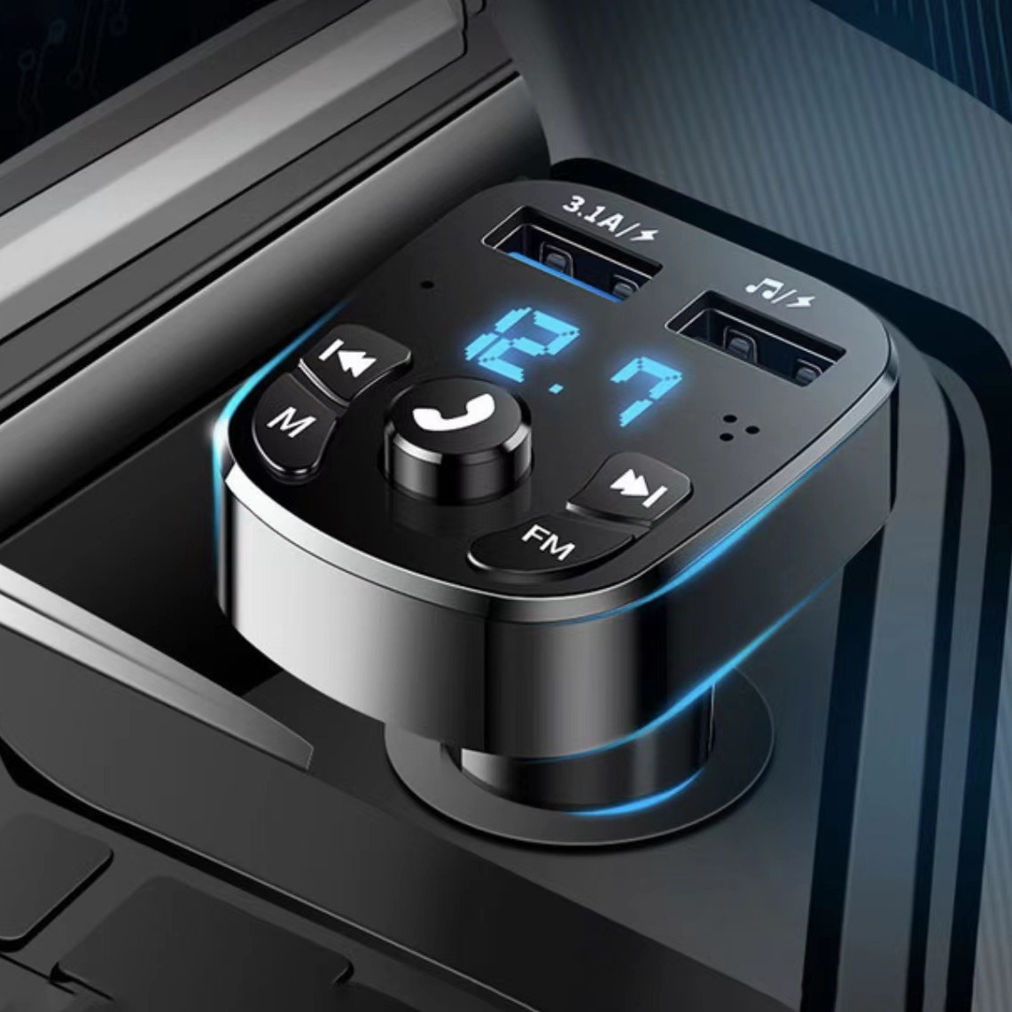 C1 cross-border car MP3 FM car bluetooth receiver transmitter bluetooth car charger transmitter without TF card