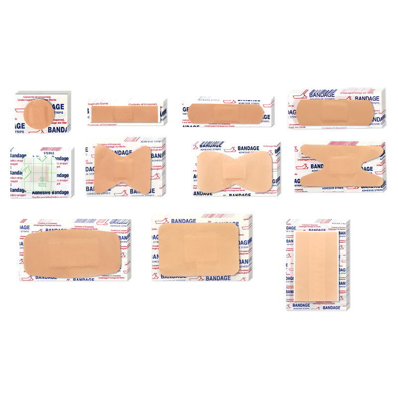 Cross-border foreign trade English PE hemostatic skin color elastic waterproof band-aid large breathable elastic band-aid