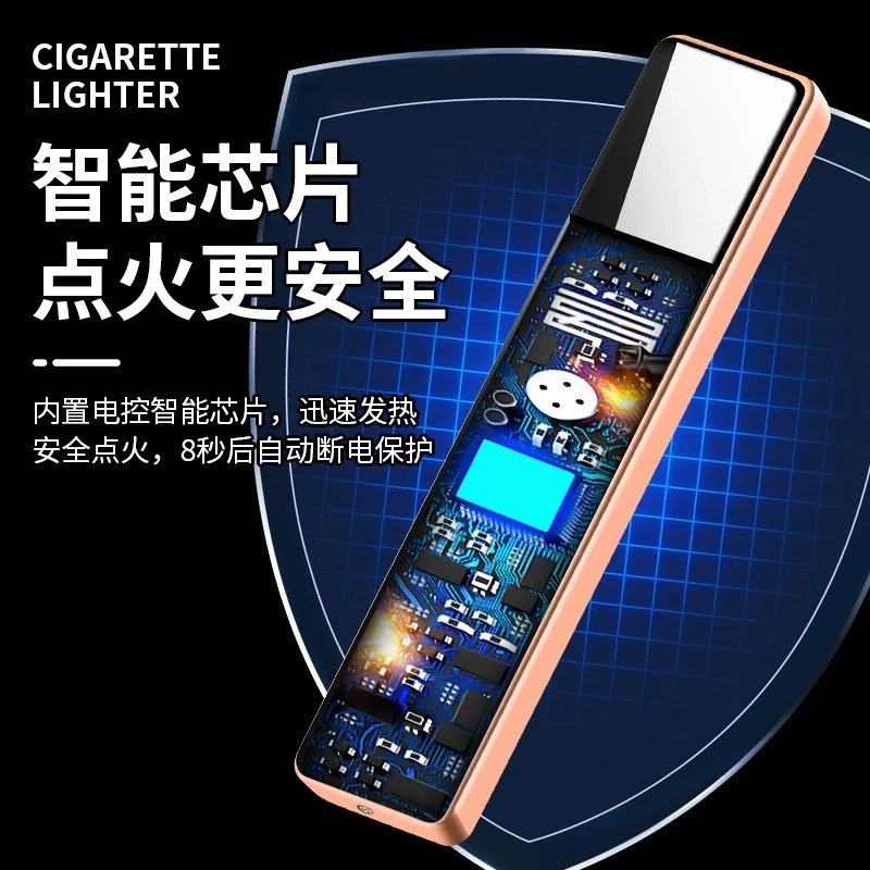 New Long Strip Lighter Rechargeable Creative Personalized Cigarette Lighter Windproof Ultra-Thin Ignition Artifact Wholesale Delivery