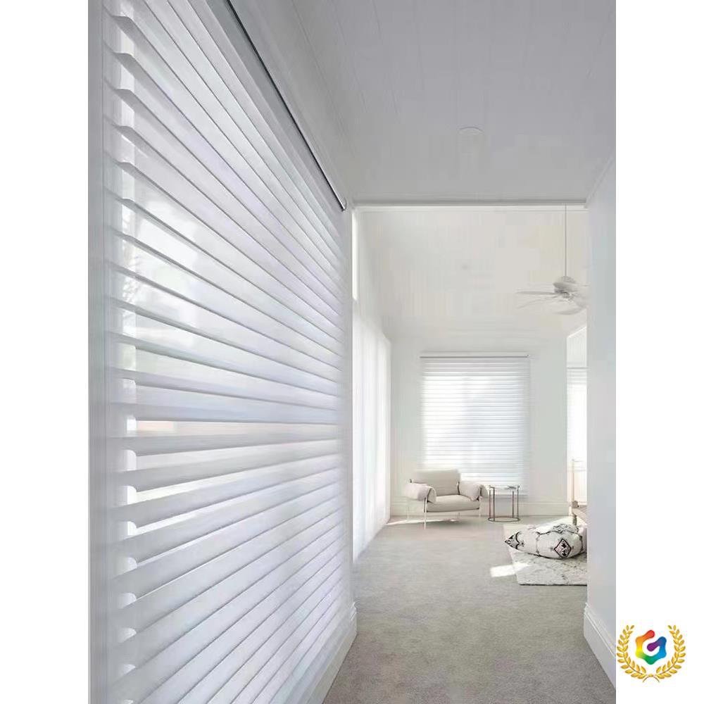 ✅ Shangri-La Curtains Double-Layer Fantasy Roller Blinds Semi-Shading Curtains Hotel Living Room See-Through Heat Insulation Sun Protection and Waterproof