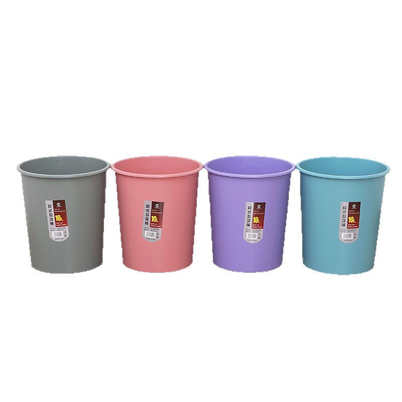 Household Plastic Trash Can, Can Be Printed with Logo, Kitchen and Living Room Waste Bin, Large Durable Bedroom Trash Can