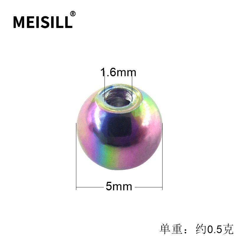 Meier stainless steel inner tooth steel ball human body puncture jewelry accessories internal thread steel ball self-produced small wholesale
