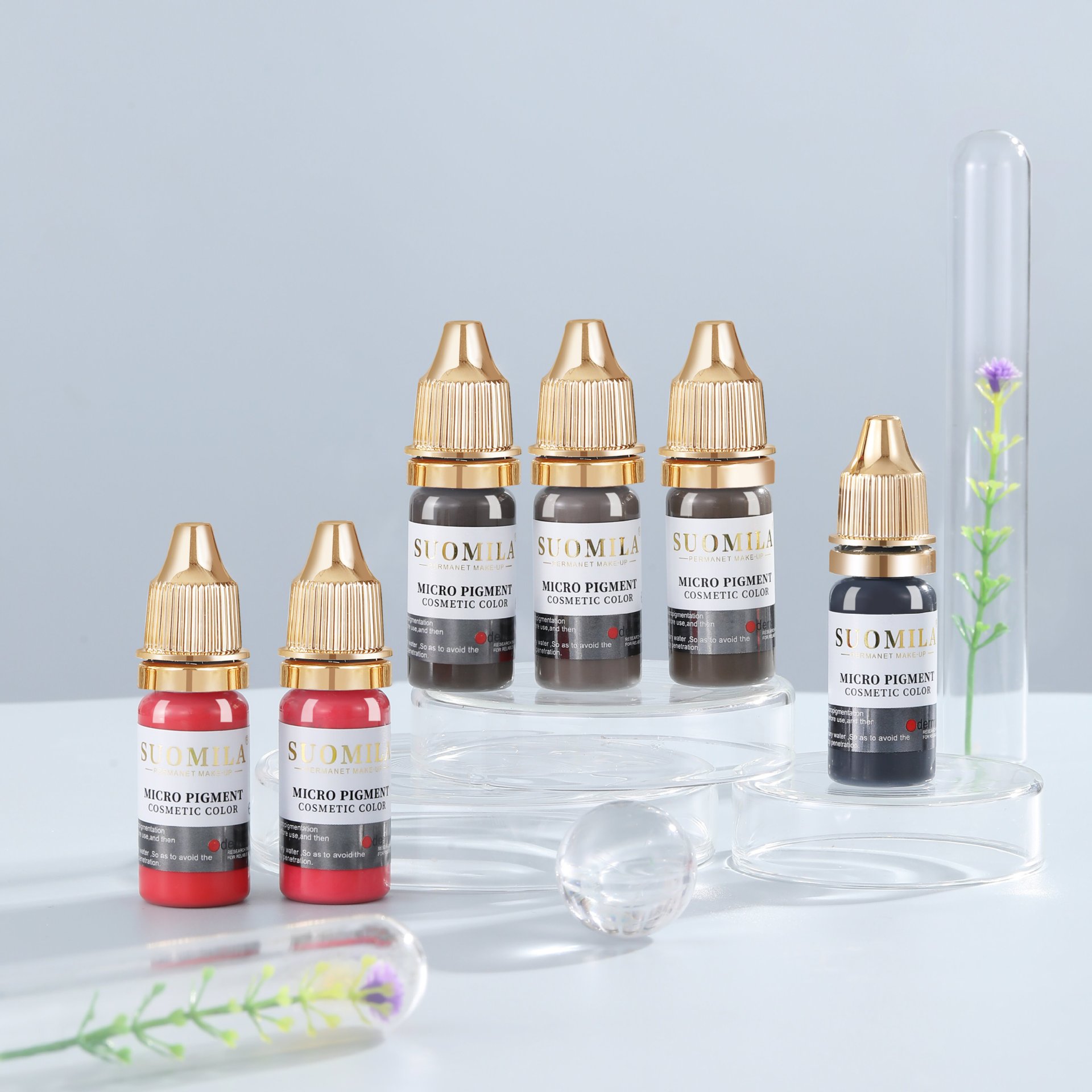 10ml foreign trade SUOMILA German plant embroidery pigment semi-permanent fog eyebrow eye line floating lip eyebrow color milk