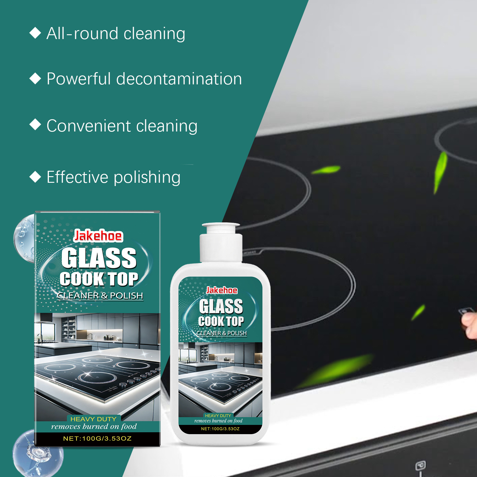 Jakehoe Glass Stove Cleaning and Polishing Agent Household Kitchen Cleaning Electromagnetic Ceramic Stove Decontamination and Cleaning