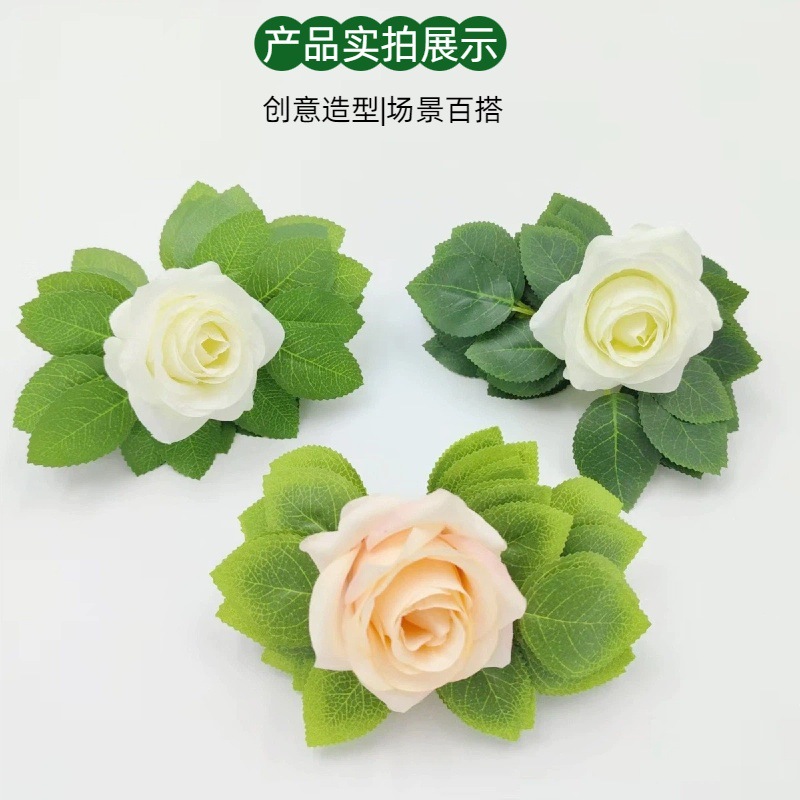 Simulated Rose Leaves, Green Plants, Simulated Flowers, Rose Leaves, Bunches of Vines, Home Decoration Accessories and Materials
