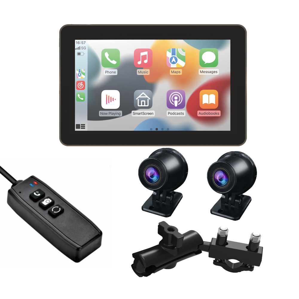 Cross-Border Hot-Selling Motorcycle Driving Recorder 5g Mobile Phone Wif High-Definition Gps Navigation Recorder Front and Rear Dual Recording