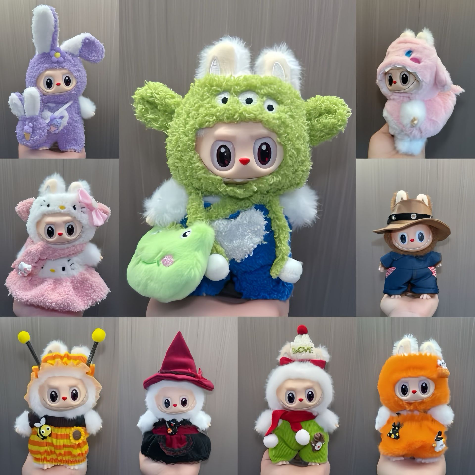 Suitable for Labubu Doll Clothes, Labubu Plush Clothes, Sitting Party, First, Second and Third Generation Replacement Christmas and Halloween Suits