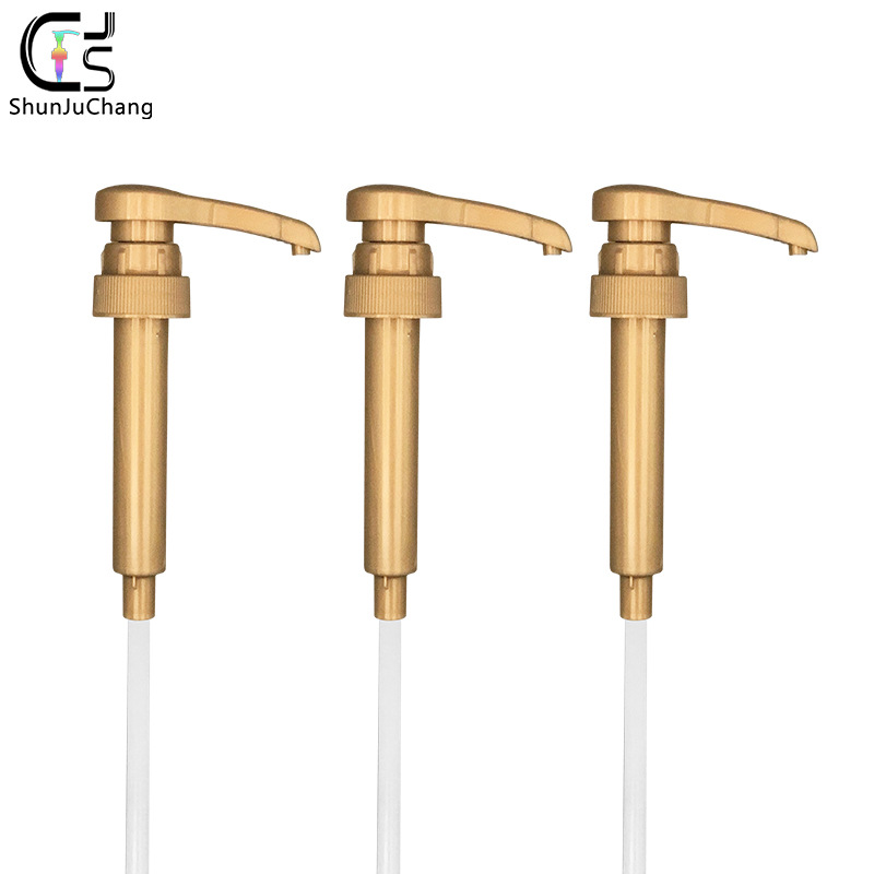 Amazon Cross-Border 28400 Syrup Pump Head Dispenser Fruit Dew Squeeze Pump Head Syrup Jam Special Quantitative Pump