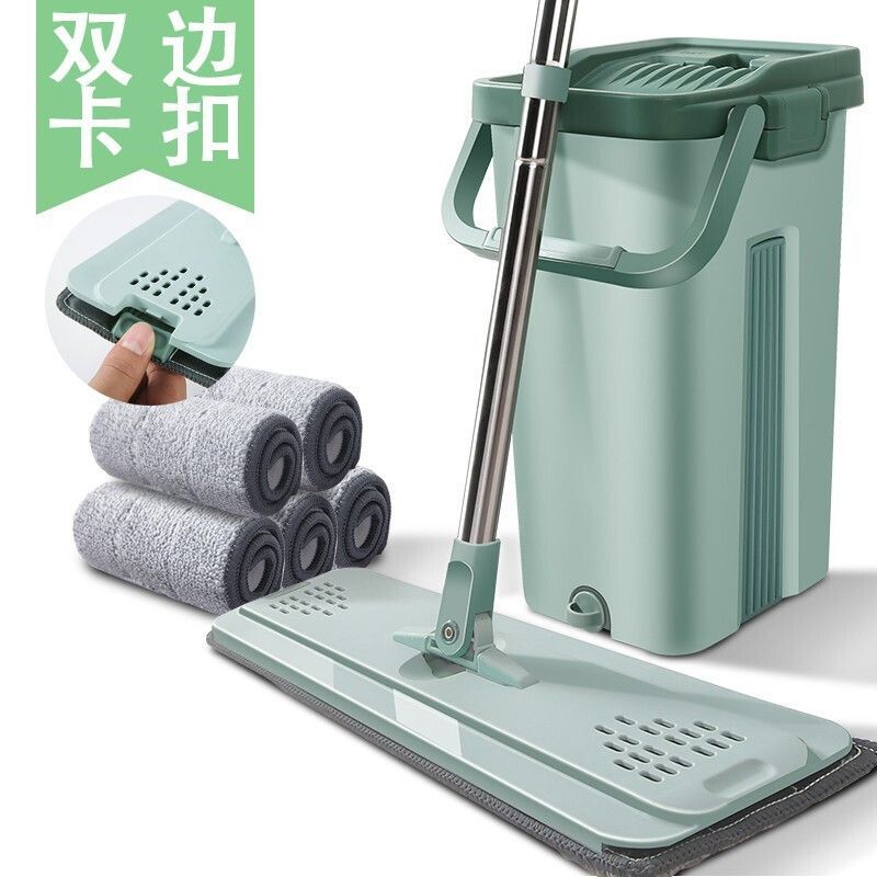 Scratch-Free Mop for Home Use, Hands-Free Flat Mop for Lazy People, Dual-Use for Dry and Wet Cleaning