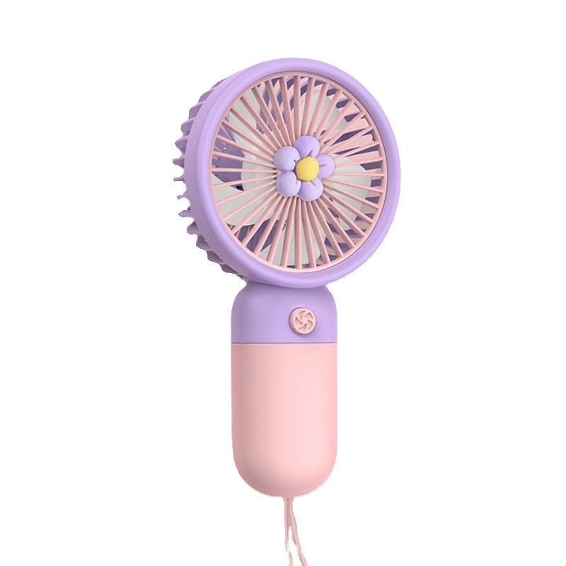 Cross-Border Popular Handheld Small Fan Small Flower Cartoon USB Desktop Mini Portable Fan Student Gift Wholesale