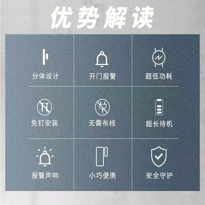 Door and Window Opening and Closing Reminder Home Alarm Entry Door Anti-Theft Door Magnetic Sensor Alarm Window Anti-Theft