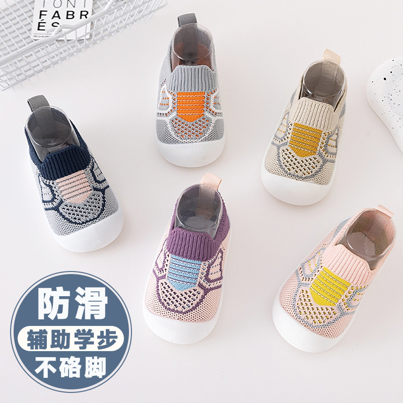 Foreign Trade Cross-Border Soft-Soled Baby Toddler Shoes Breathable Mesh Socks Shoes One-Step 1-3 Years Old Baby Toddler Shoes Summer