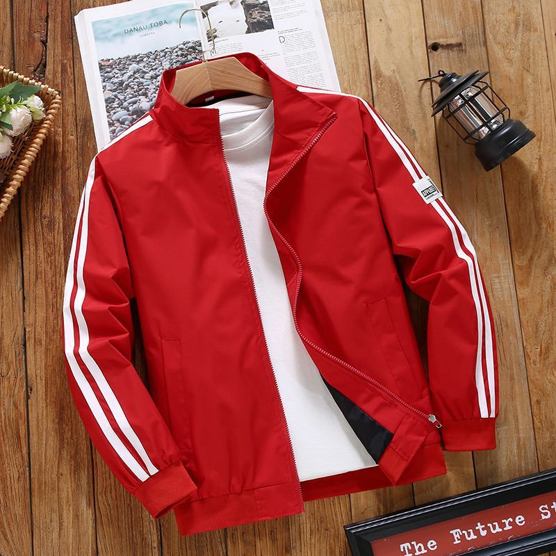 Spring and Autumn Men's Jackets Stand Collar Sports Casual Jackets Men's Jackets Windproof and Waterproof Thin Loose Tops and Coats
