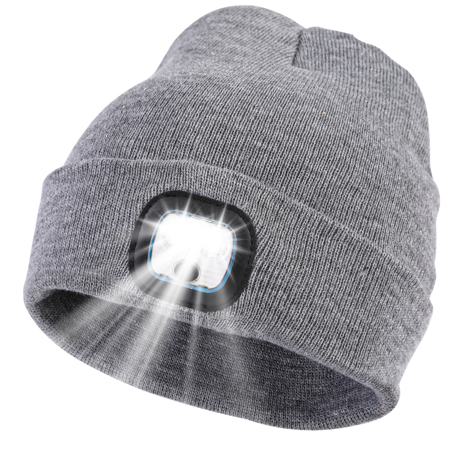 Led Light-Up Hat, Knitted Hat with Light, Led Knitted Hat for Autumn and Winter, Night Fishing Light-Up Hat, Rechargeable Version