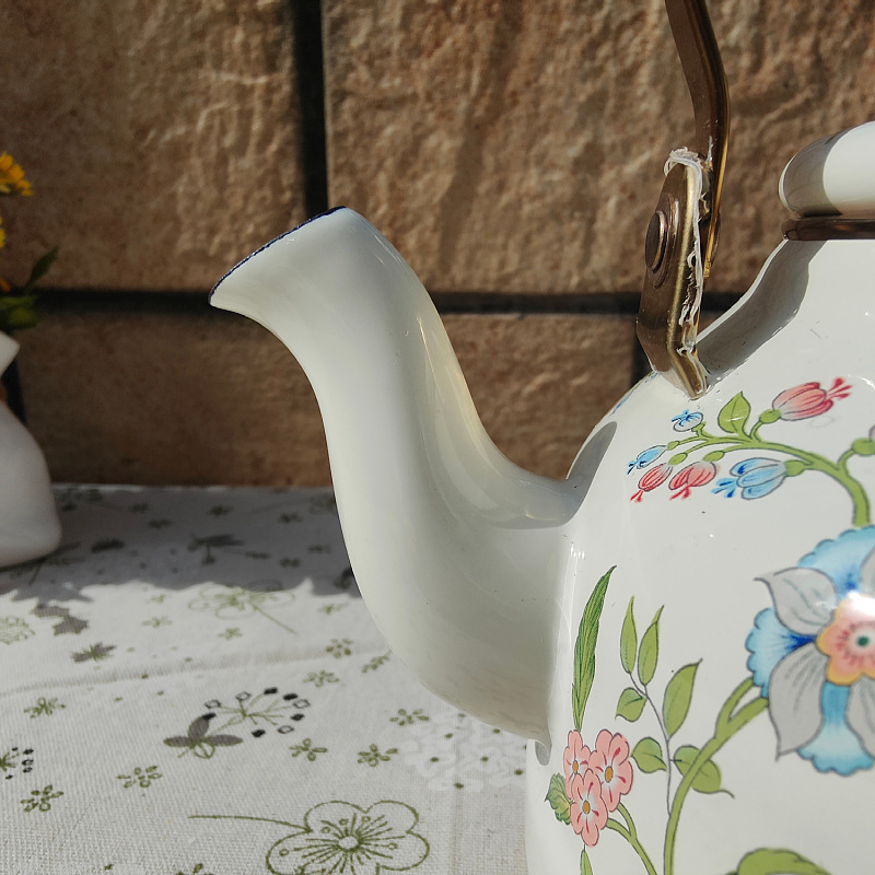 Enamel Enamel Pot Cold Boiled Water Kettle Teapot Nostalgic Retro Induction Cooker Water Kettle Gas Gas Stove Household Large Capacity