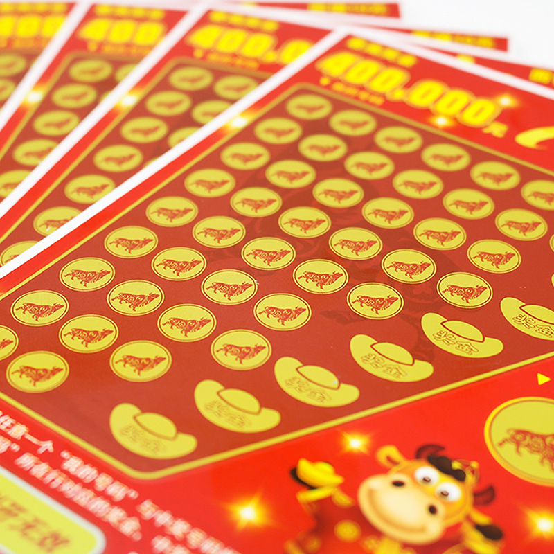 Scratch-Off Lottery Customized Variable Data Lottery Scratch-Off Card Color Anti-Counterfeiting Coating Scratch-Off Card Foreign Lottery Printing