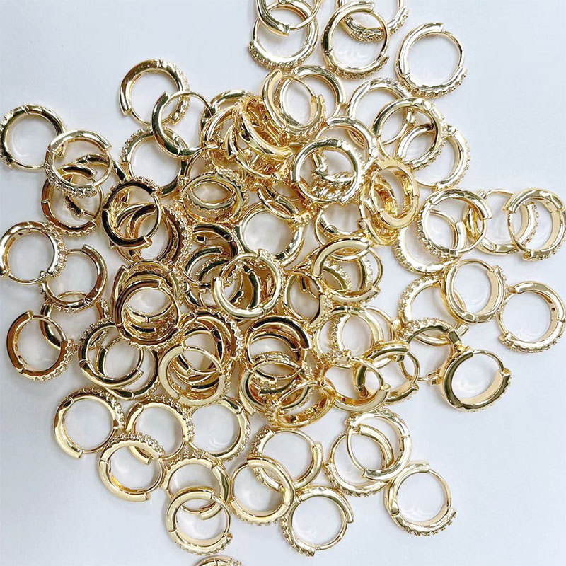 Row diamond ear buckle personalized sleep without picking earrings diamond circle earrings earrings men and women Internet celebrity thin earrings all-matching