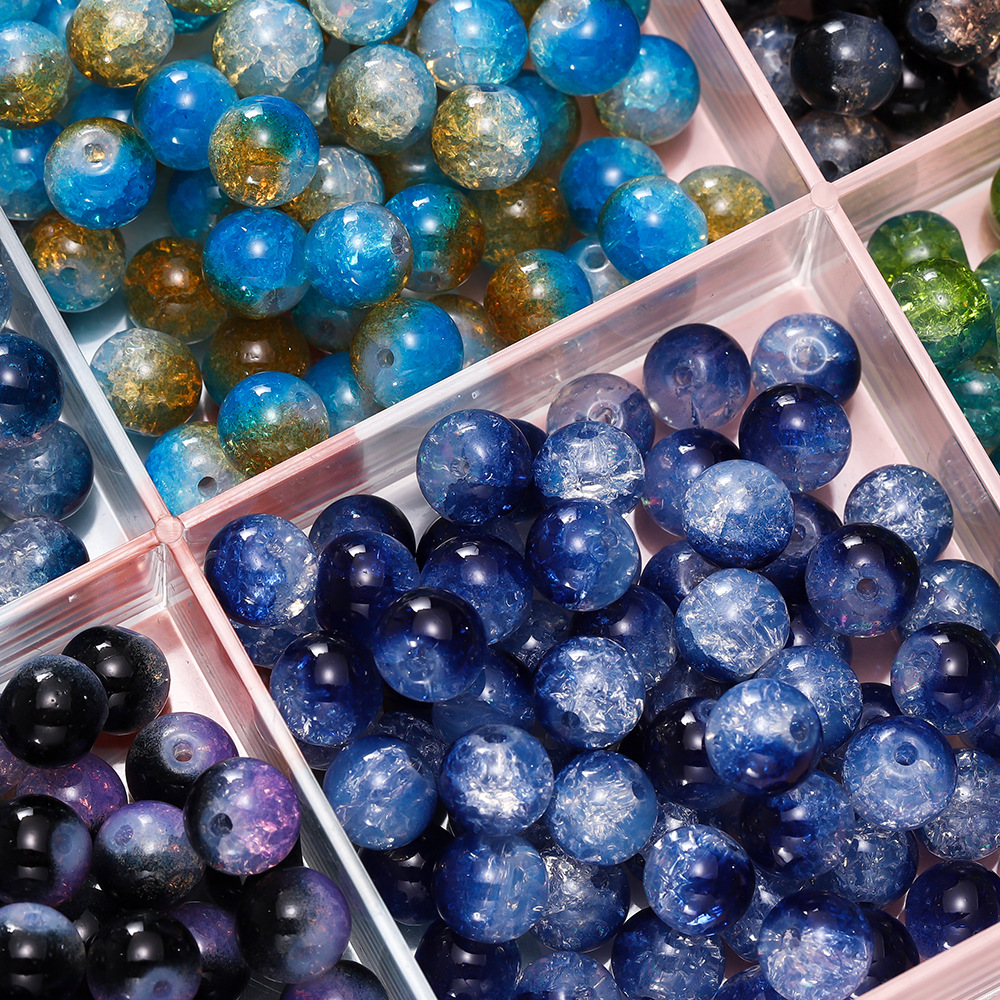 Round beads popping 10mm glass beads handmade beaded glass beads diy bracelet bracelet accessories wholesale