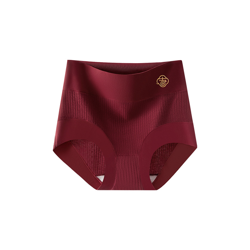 [7A Antibacterial Pure Cotton Crotch] Red Underwear for Women in Their Zodiac Year, Mid-Waist 2025 New Style Briefs, One Piece Wholesale, Koi Fish Design