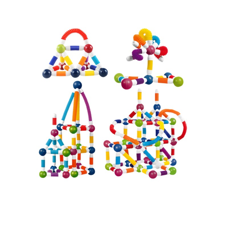 Cross-Border Variety Twist Children's Magnetic Building Blocks Magnetic Suction Puzzle Decompression Telescopic Magnetic Rod Assembly Toys Wholesale