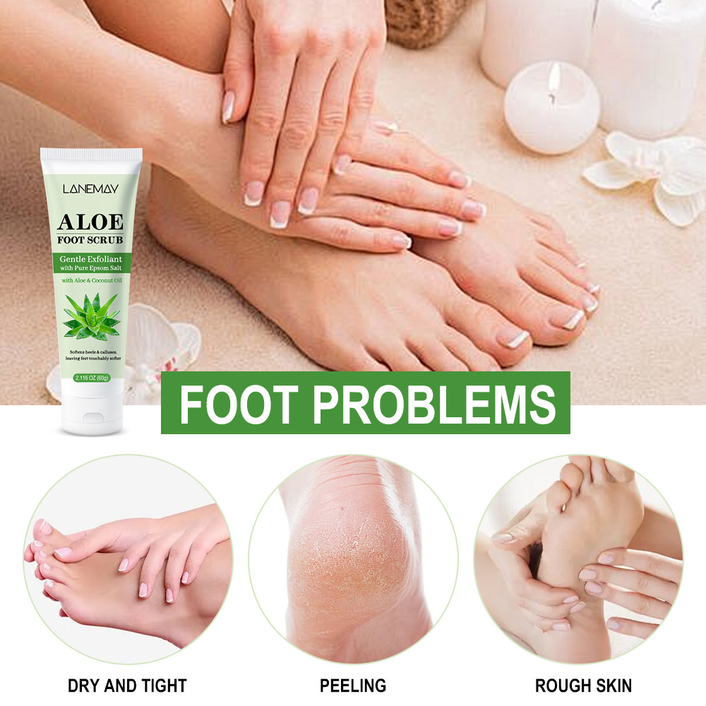 Cross-border Aloe Scrub Net Sliding Foot Cleansing and Exfoliating Massage Cream Foot Scrub