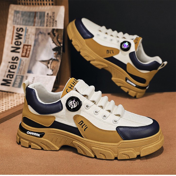 Low-top Martins Boots Swivel elastic Buckle Fashionable sneaker Spring and Autumn Comfortable Wear-resistant Thick-soled Boot Boots