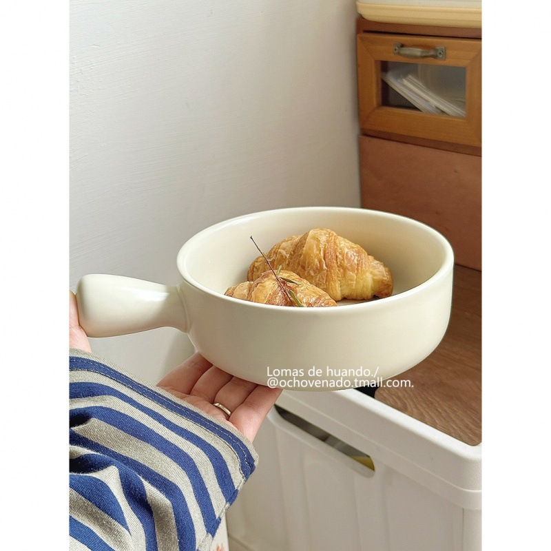 "Macaron Color Baking Bowl" Cute ins Style Ceramic Oven Bowl Fruit Salad Dessert Bowl Ram Bowl Baked Rice