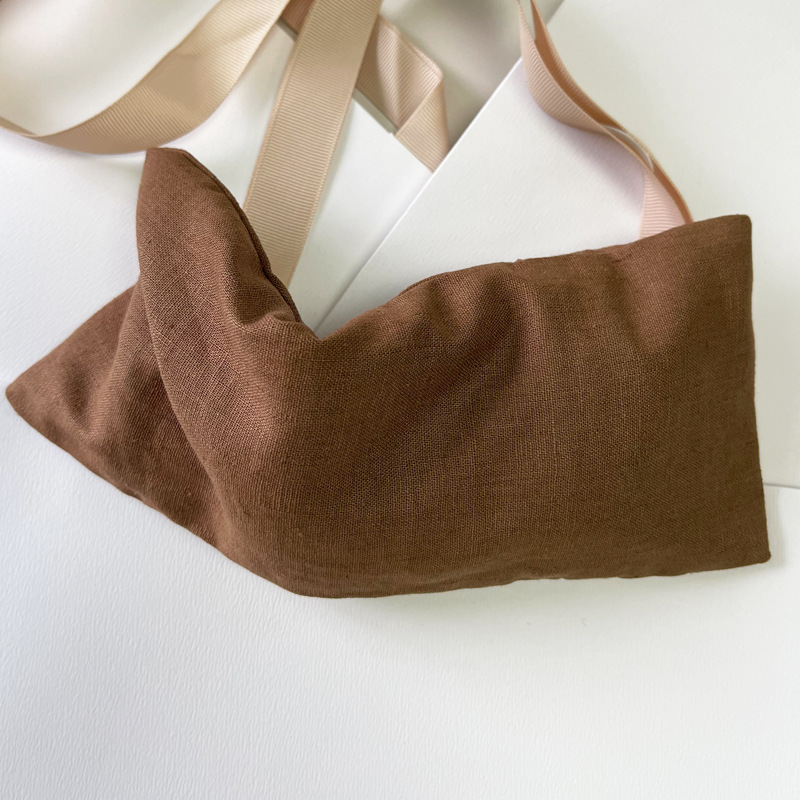 Ready-Made Cross-Border Linen Eye Pillow, Blackout Eye Mask, Yoga Pillow, Hot and Cold Compress, Heating Sachet, Linen Seed and Lavender Filling