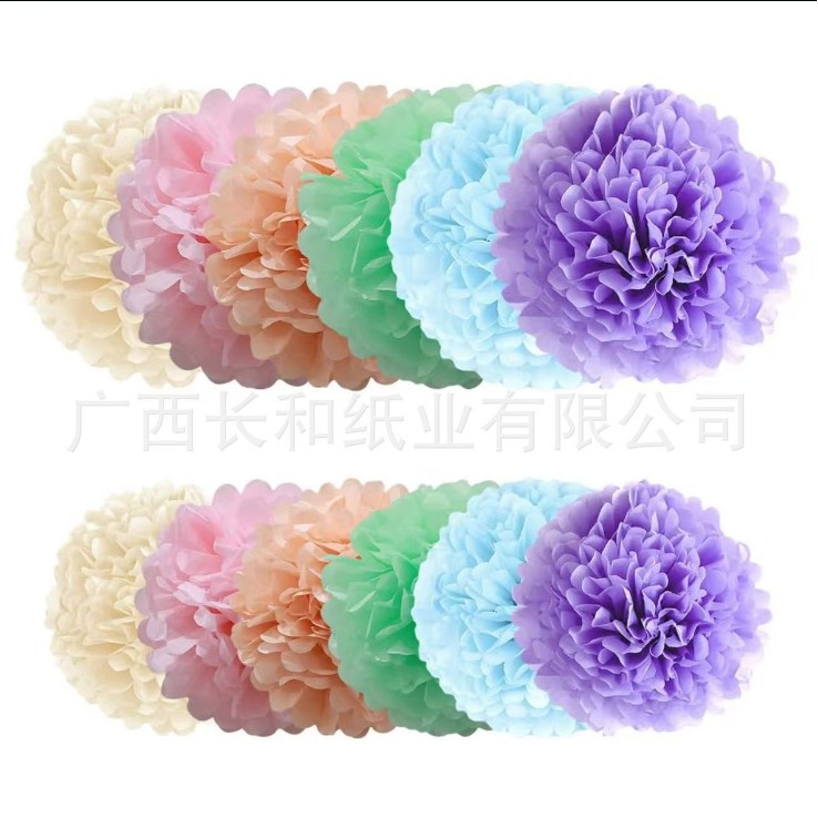 Cross-Border Factory Amazon Wedding Room Wedding Paper Flower Ball Paper Flower Festival Kidsren's Birthday Party Paper Flower Ball Hanging Decoration