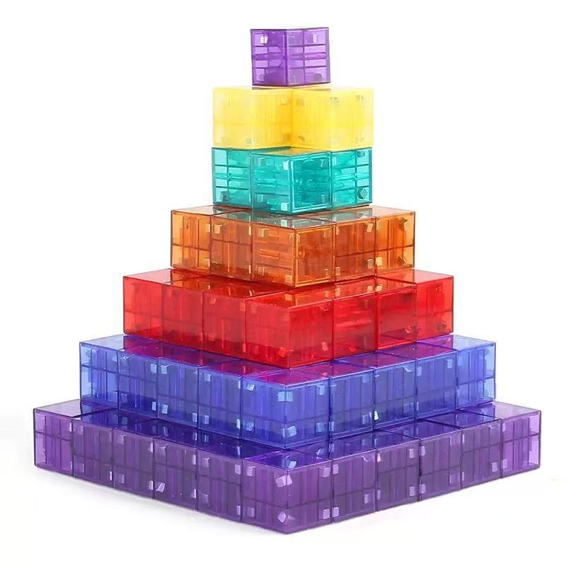 Cross-Border Early Education 3D Educational Magnetic Assembly Building Blocks DIY Stereo Block Soma Magnetic Building Blocks Luban Building Blocks