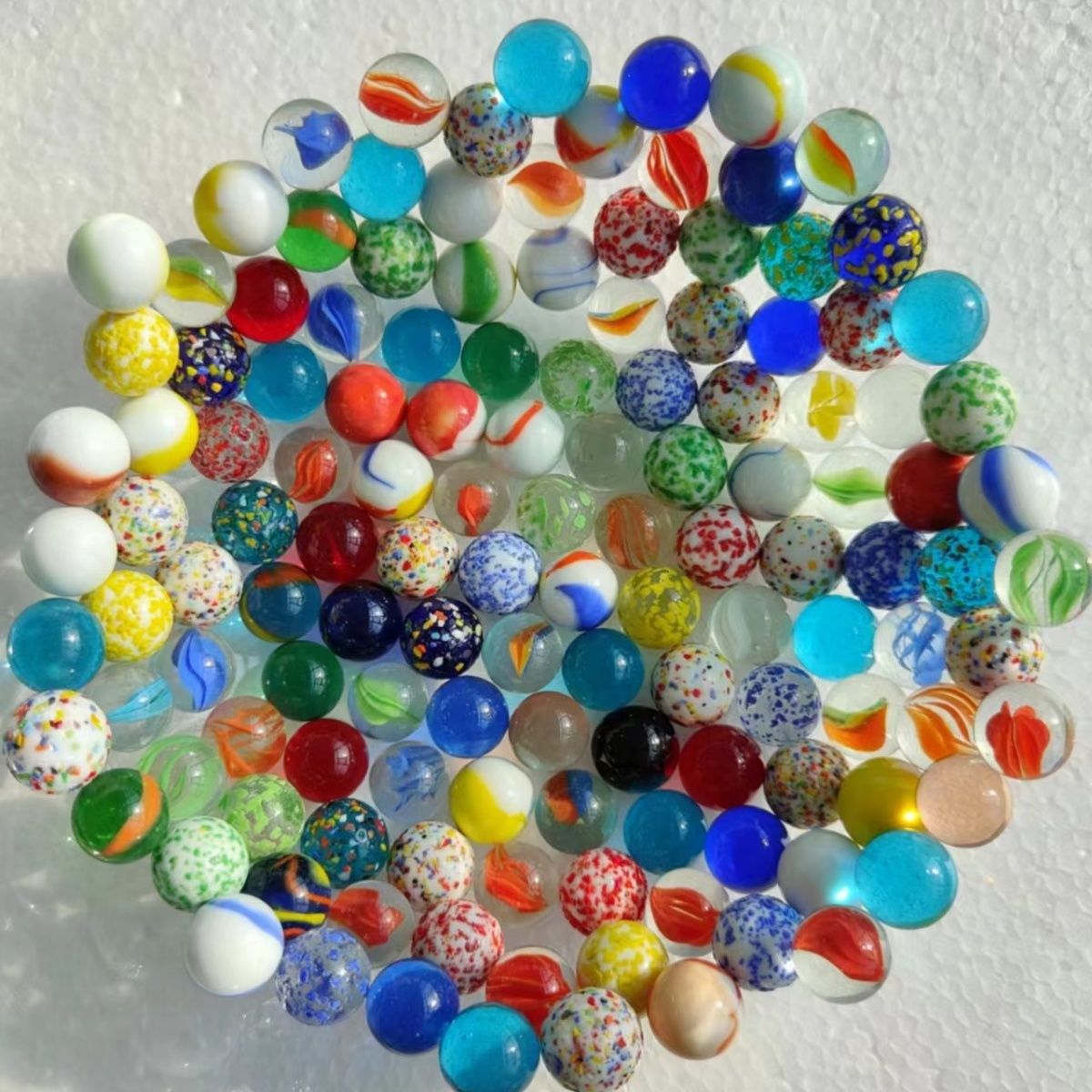 Marbles Colorfulful Colorfulful Beautiful Transparent Pure Colorful Glass Beads 16mm Kidshood Yo-Yo Kindergarten Toys