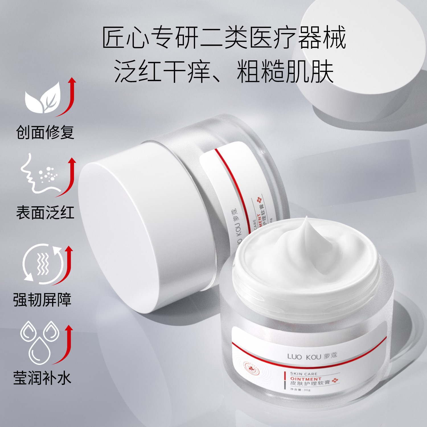 Luokou Category 2 Mechanical Brand Sodium Hyaluronate Dressing Sensitive Postoperative Barrier Lotion Repair Cream Water Light
