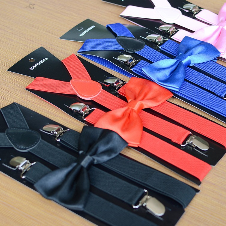 Зажим для подтяжек, бабочка, для детей и взрослых, черный цвет