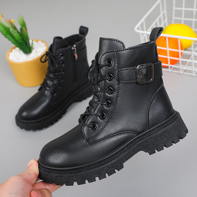 Girls' Boots 2025 Autum New Kidsren's Boots Boys Black Short Boots Soft Sole Kidsren's Spring & Fall Thin Boots for Women