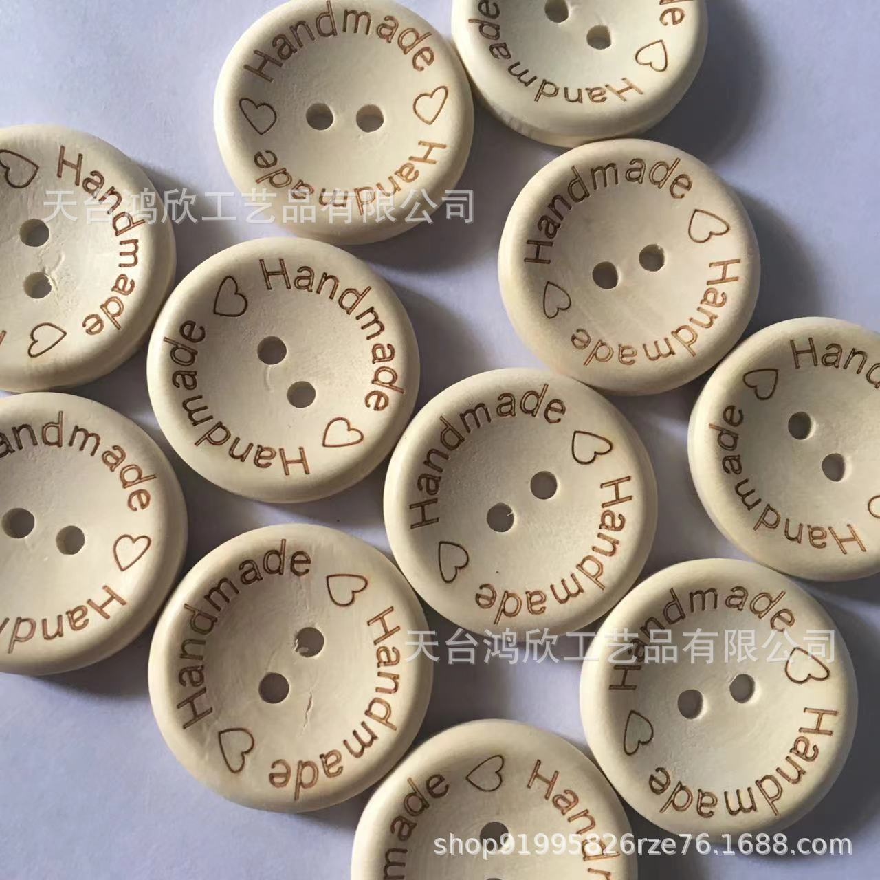 Cross-border log button Handmade round button two eyes DIY accessories clothing laser engraving manufacturers wholesale
