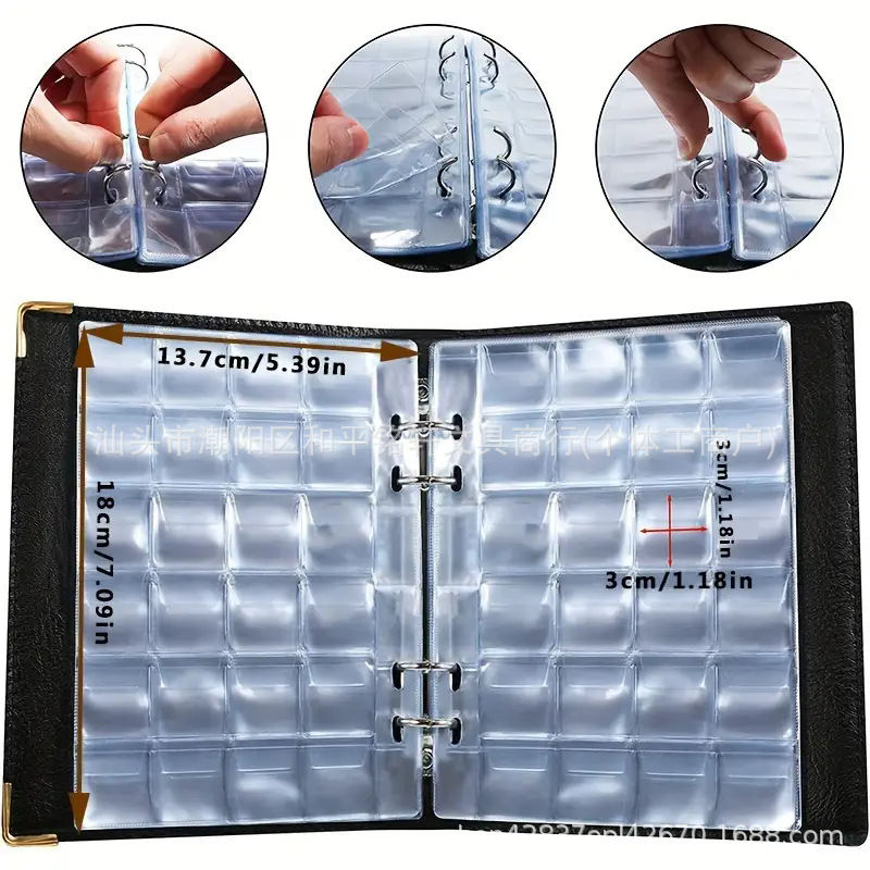 Cross-border Special for 480 Large Capacity Coin Collection Thickened PVC Binder Stamp Badge Sticker Storage