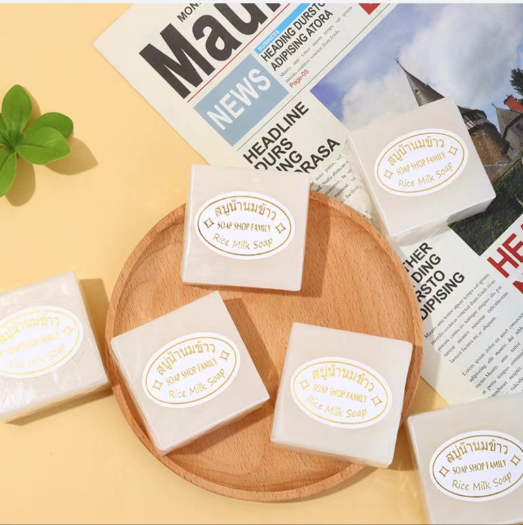Cross-Border Foreign Trade Thai Rice Soap Ready-Made Handmade Rice Soap Cold Soap Wedding Gifts Souvenir Wholesale Delivery