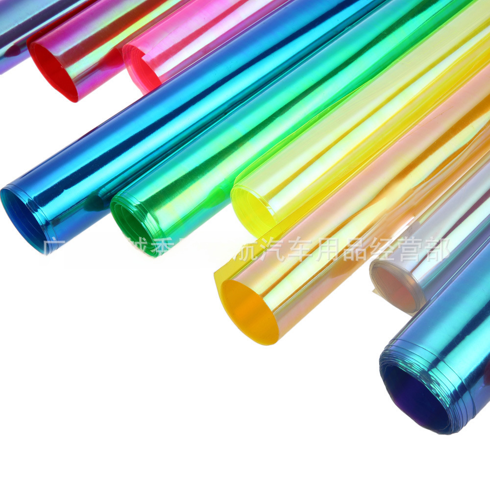 Foreign trade for car headlight color change film chameleon Light Film Magic Light Film colorful tail light film fog light Film