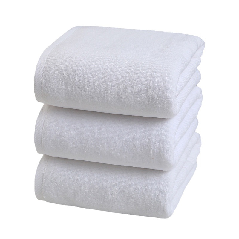 Pure cotton white small bath towel wholesale 220g 50*100 medium towel foreign trade towel absorbent lint-free logo customization